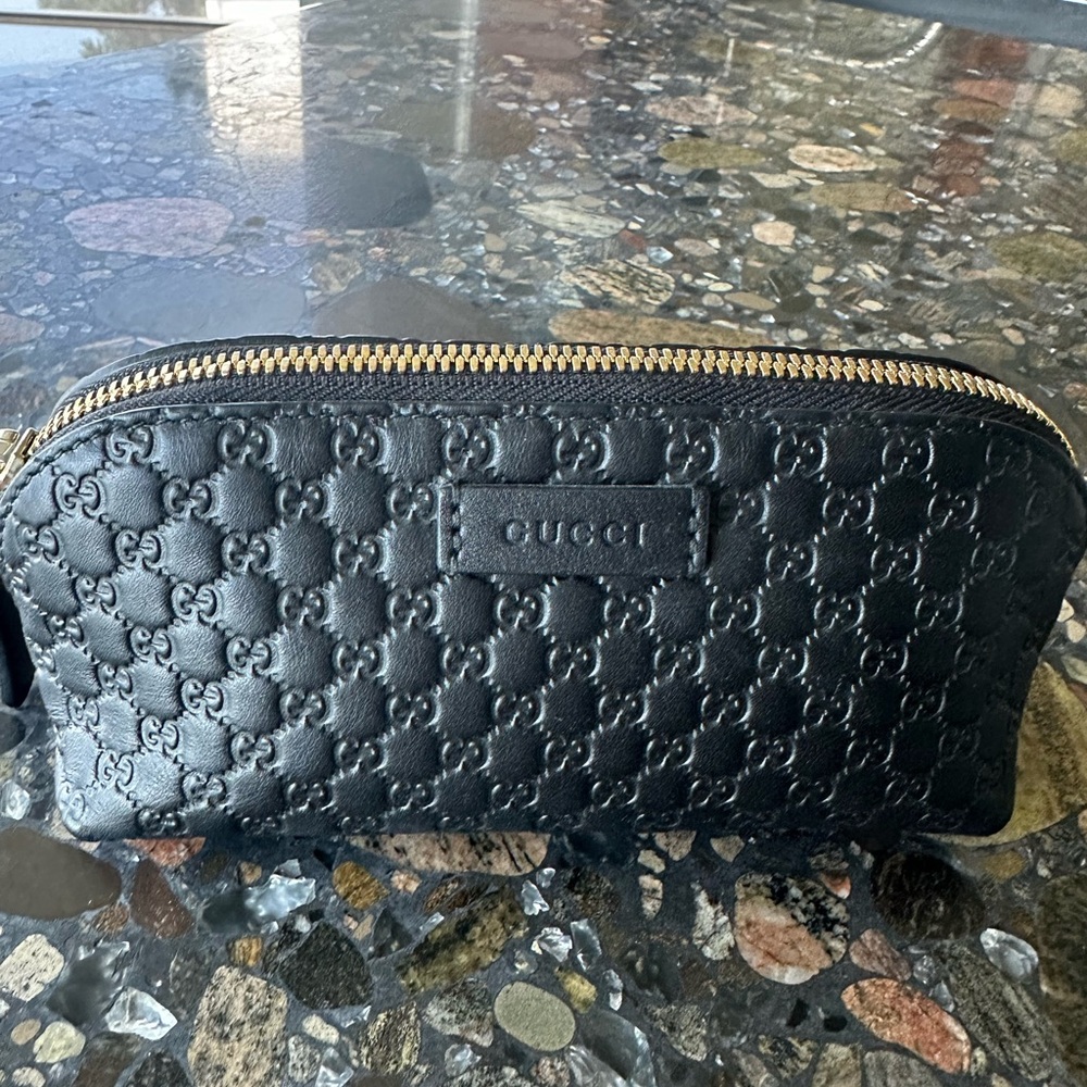 GUCCI Guccissima Small Cosmetic Case Black 520989